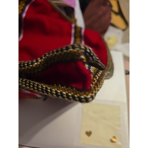 Classic Alpaca Shoulder Crossbody Purse Hand bag Logo White Alpaca Stripe Boho - Picture 6 of 7